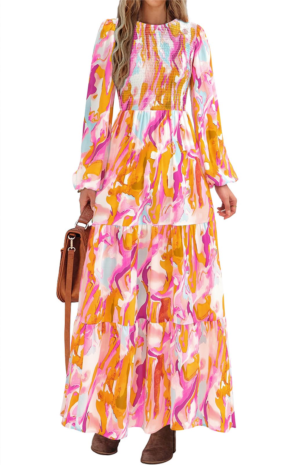 PRETTYGARDEN Floral Wedding Guest Dresses for Women Casual Dress