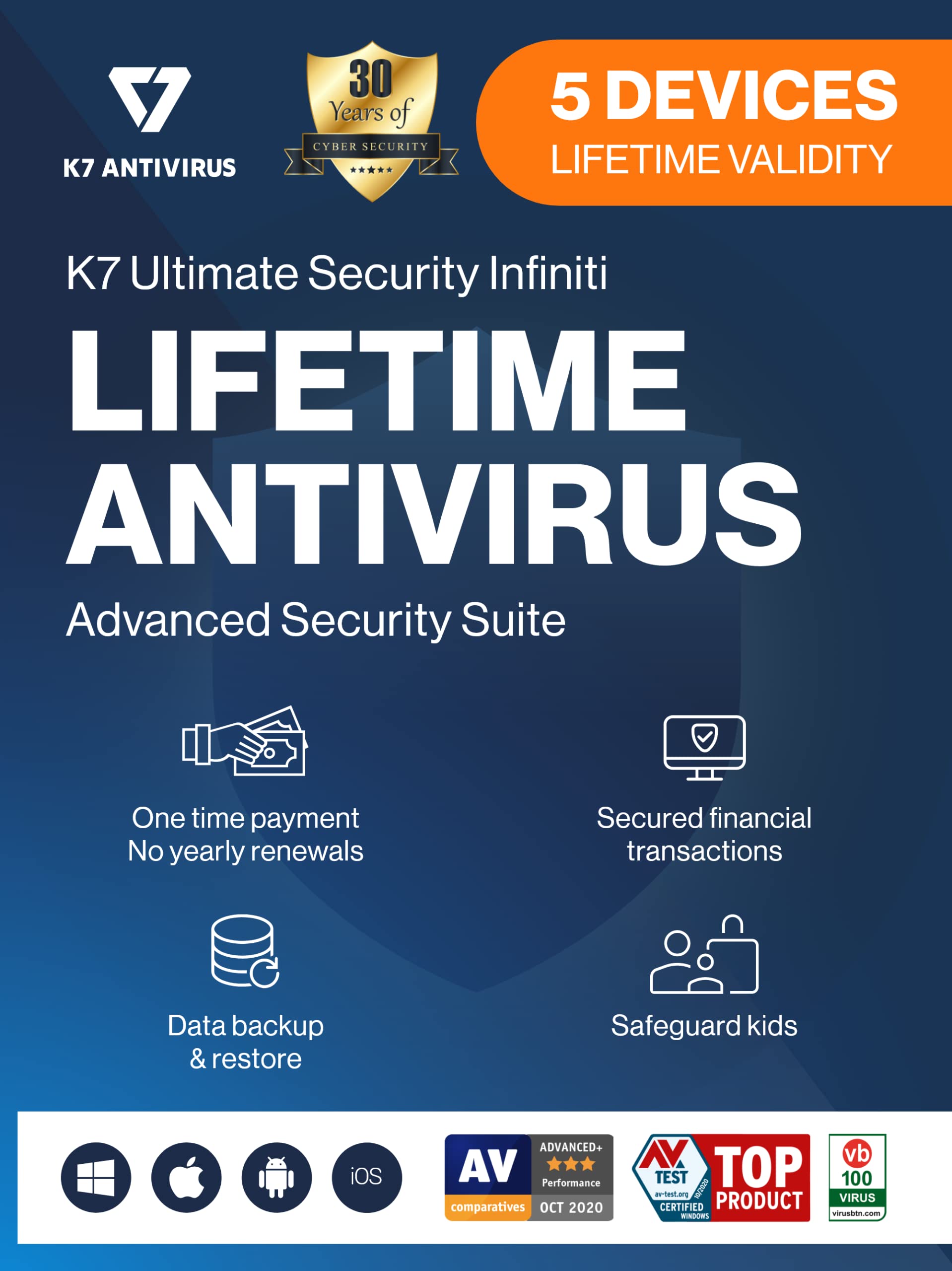 K7 Ultimate Security Infiniti Antivirus 2026 for Lifetime Validity | 5 Devices |