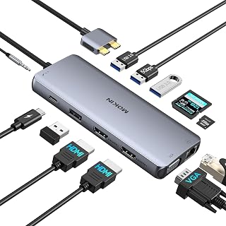 MOKiN MacBook Docking Station Dual Monitor 12 in 1 USB C Hub Adapter Dock