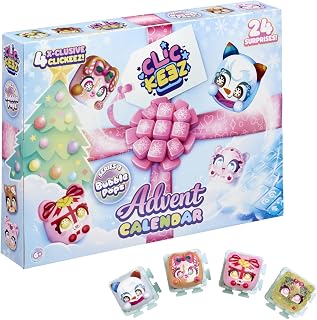 Clickeez Advent Calendar With 24 Holiday Surprises And Exclusive Characters | Includes Exclusive Holiday Themed Clickeez, 24 Daily Surprises, Fun Collectible Christmas Gift, For Ages 6+
