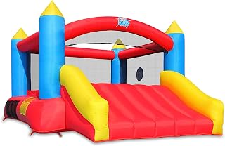 Action air [Updated Version] Bounce House, 12x9 Foot Inflatable Bouncy Castle with Air Blower, Jumping Castle with Slide, Family Backyard Bouncer, Durable Sewn with Extra Thick Material, Idea for Kids (C-9745)