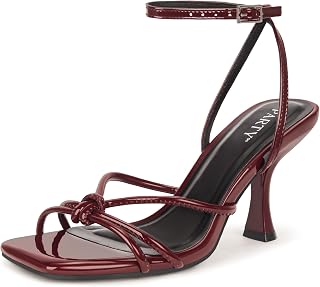 PARTY Women's Square Open Toe Strappy Kitten Heels Sandals