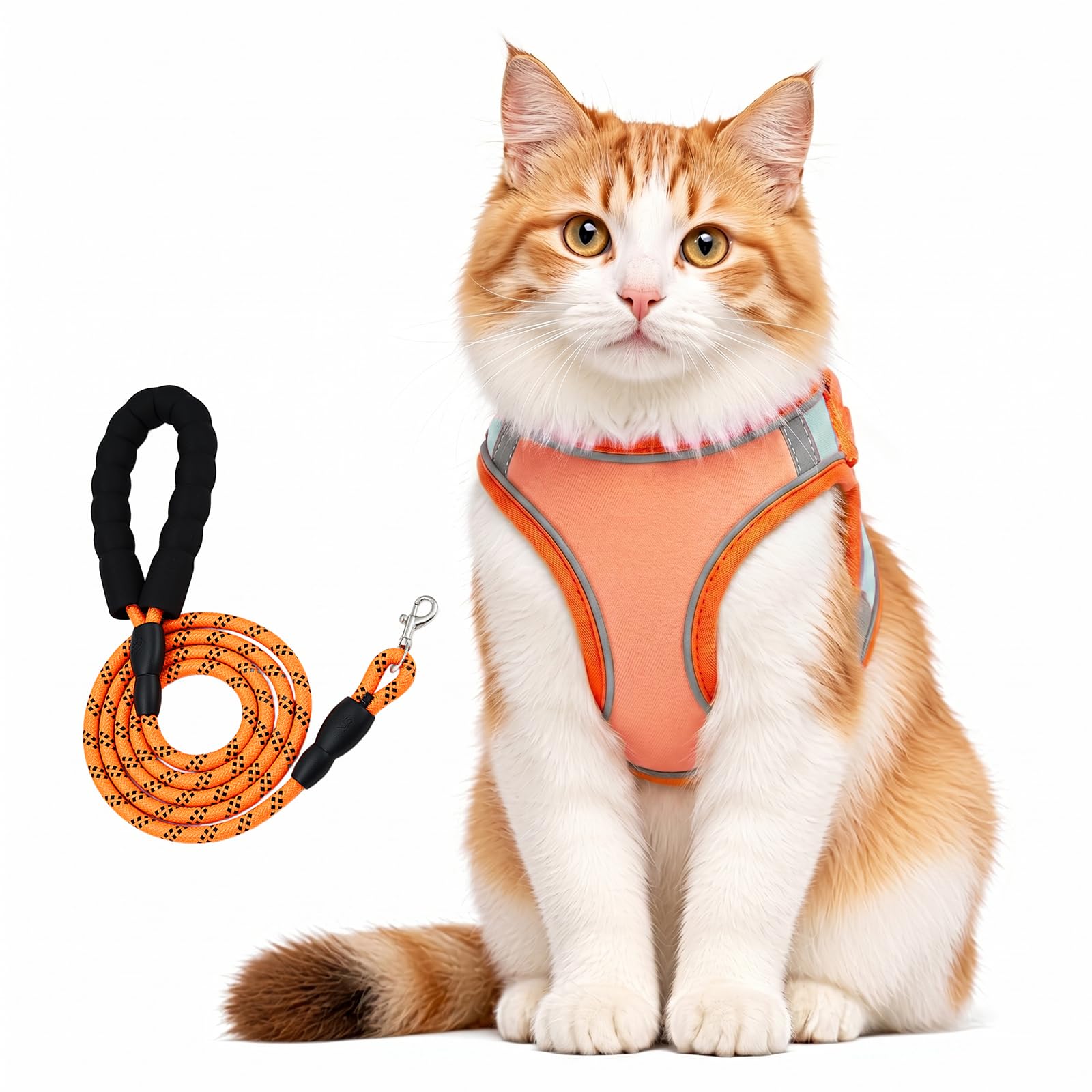 5FT Fleece-Lined Breathable Harness Set No Leak Proof Adjustable Reflective Walk