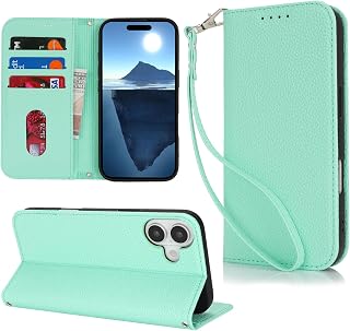 【Hamany】 対応 iphone 16 plus ケース 手帳型 iphone16プラス ケース カード収納 -ペパーミントグリーン