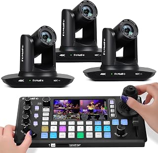 FoMaKo K20UH 4K HDMI PTZ Camera with AI Auto-Tracking(Gen 3), KC800 4K HDMI Video Switcher Integrated Pro PTZ Controller for High end Summit, Large Conference, Weddings LiveStreaming(K20UHX3+KC800)