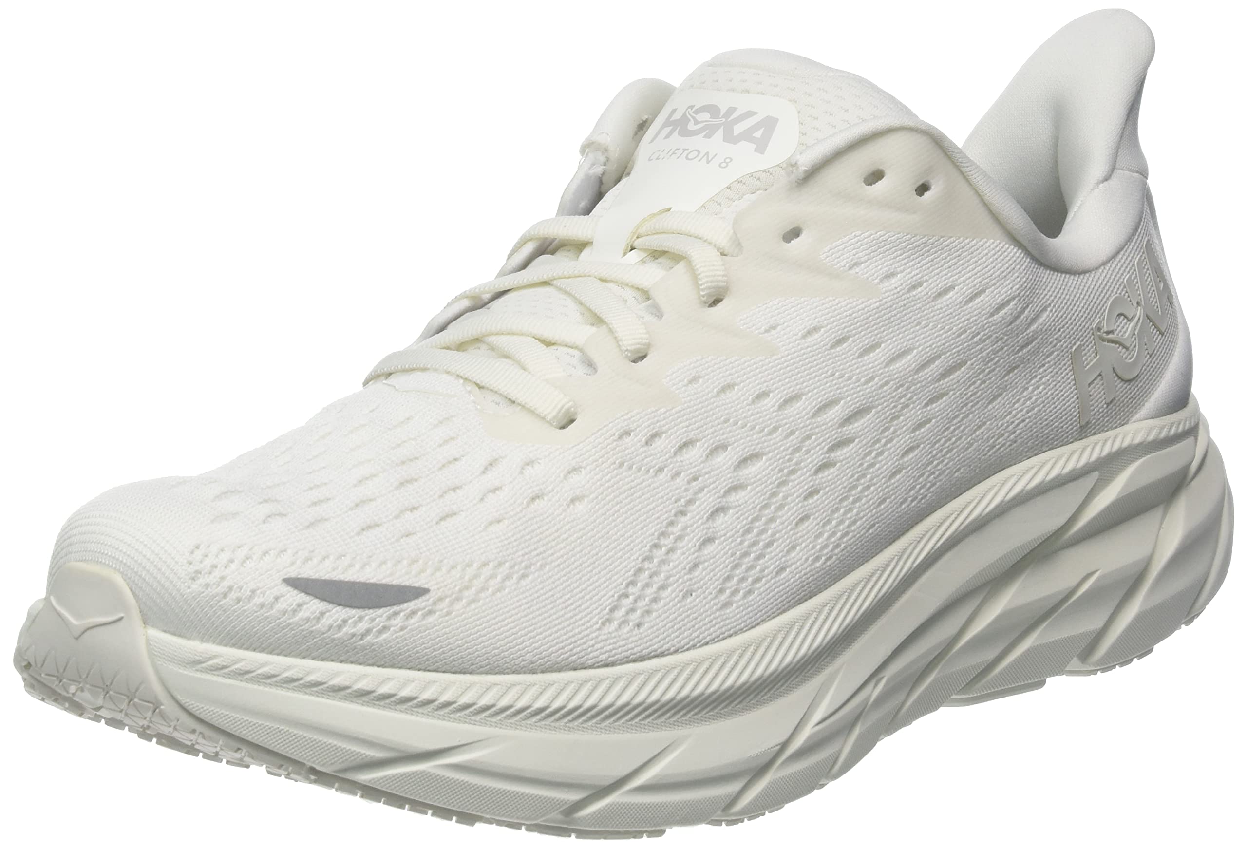 Hoka One Clifton 8, Men's Running Shoes, White, EU 44 - UK 10, White, 44 EU