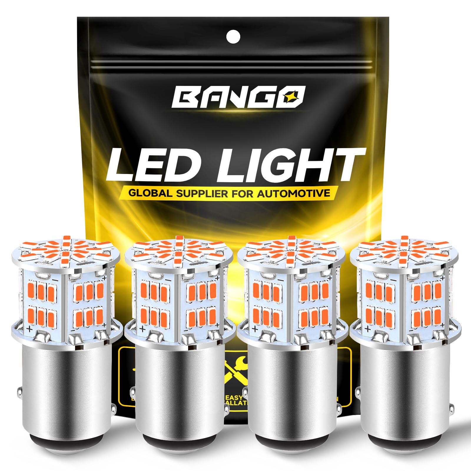 BANGO 1157 LED Bulb Red Brake Tail Light, 2057 2357 7528 BAY15D Super Bright for