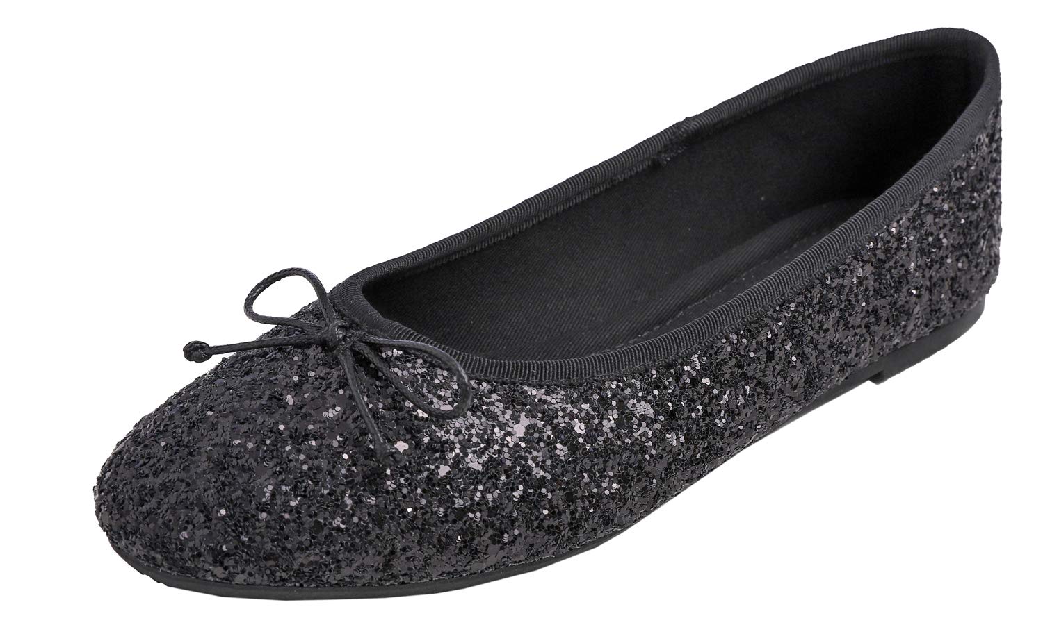 Feversole Women's Sparkle Memory Foam Cushioned Colorful Shiny Ballet Flats Pump