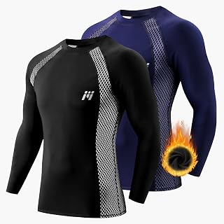 MEETWEE Men's Thermal Shirt, Long Sleeve Compression Shirt Underwear Sport Baselayer Running Fitness