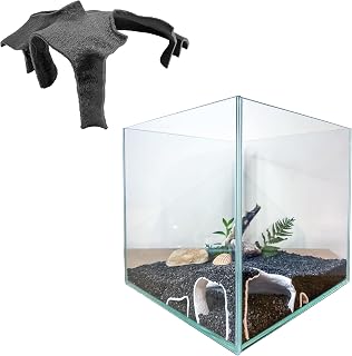 Blubber Cove Corner Aquarium Cave Tunnel – Pleco Cave (Large Entrance), Shrimp Hide & Corydoras Shelter | Fish Tank Cave & Natural Aquascape Decor for Nano & Planted Tanks (Black)