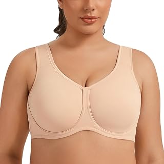 Women's Underwire Sports Bra High Impact Plus Size Full Support Running Bra