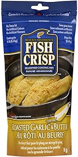 Fish Crisp Seasoned Coating Mix, Roasted Garlic & Butter, 340 g | Savoury, Pan or Deep Fry, Coats 7.3 lbs, Resealable Pouch, No Artificial Colours or Flavours, Kosher