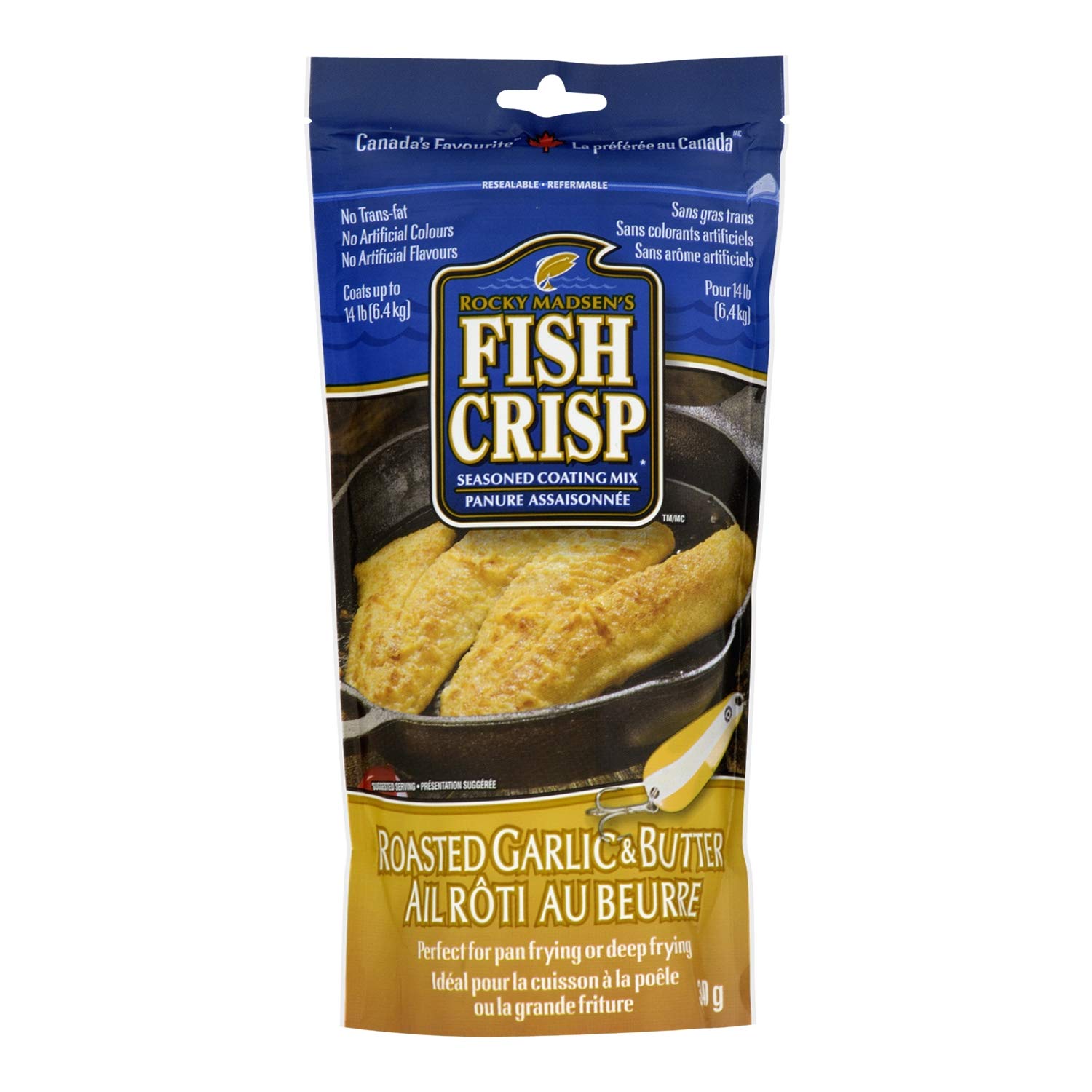 Fish Crisp Seasoned Coating Mix, Roasted Garlic & Butter, 340 g | Savoury, Pan o