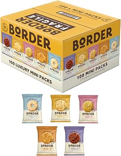 Border Biscuits 100 Multipack Box, 5 Flavours, Individually Wrapped Biscuits