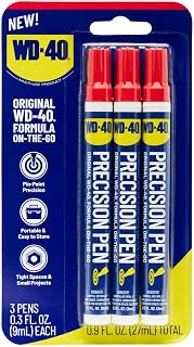 WD-40 Classic Product, Precision Pen On-The-Go, 0.3 FL OZ [3-Pack] | Portable Lubrication with Pin-Point Precision, Controlled Flow, Easy to Hold, Easy to Store, Ideal for Small and Tight Spaces