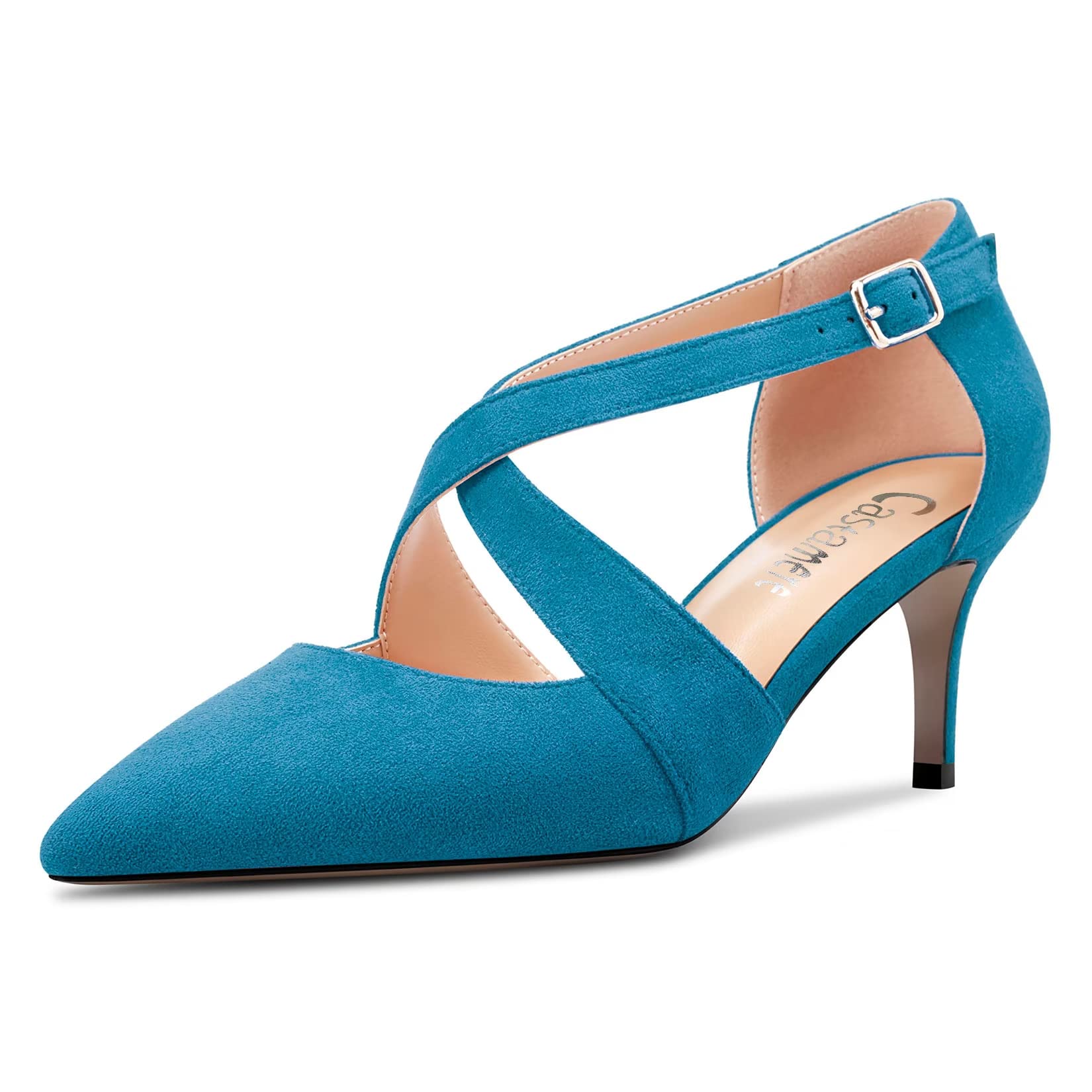 Castamere Women's Half Needle Pointed Heel Pumps Cross Strap Sexy Classic 6.5 cm