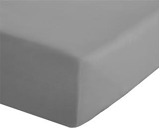 Catherine Lansfield Easy Iron Percale Combed Extra Deep Super King Fitted Sheet Grey