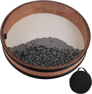 BGMUSER Ocean Drum 12 inch with Goatskin Drumhead,Wave Bead,Bag, Sound Healing Instrument for Zen Yoga Meditation Chakra Relaxation & Sound Bath