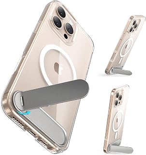 for iPhone 16 Pro Max Case with Stand, Compatible with Mag-Safe Adjustable Kickstand Cover Magnetic Shockproof Protective Phone Case for iPhone 16 Pro Max 6.7", Clear