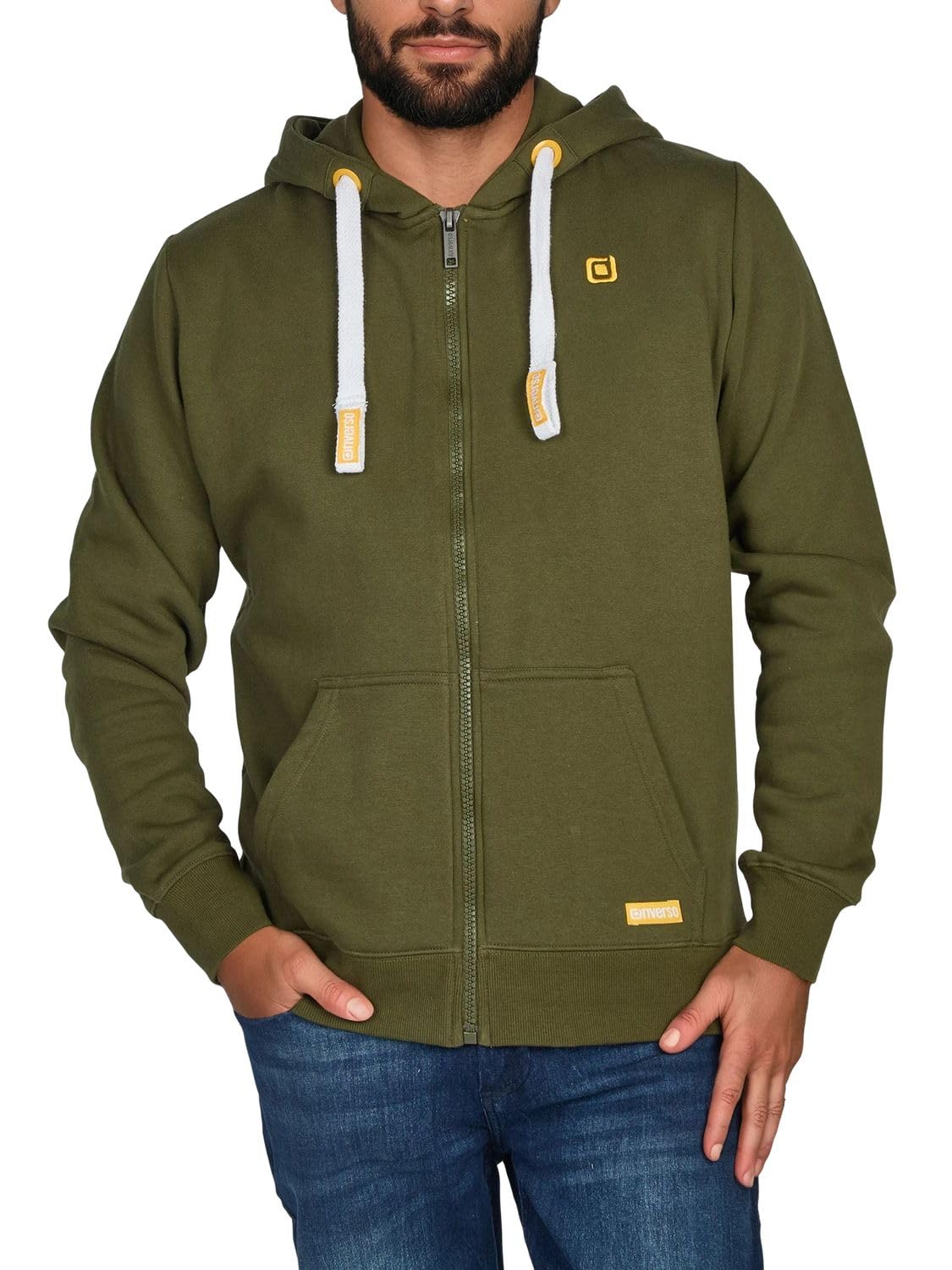 Riverso Noah Men's Hooded Jacket, Sweat Jacket, Sweatshirt, Hoodie, with Zip, Ba