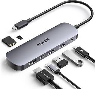 Anker 7-in-1 USB-C Hub with 4K @ 60Hz HDMI | 85W Power Delivery, USB-A/C 3.0 ports and SD/microSD card reader for USB-C devices (without power supply)