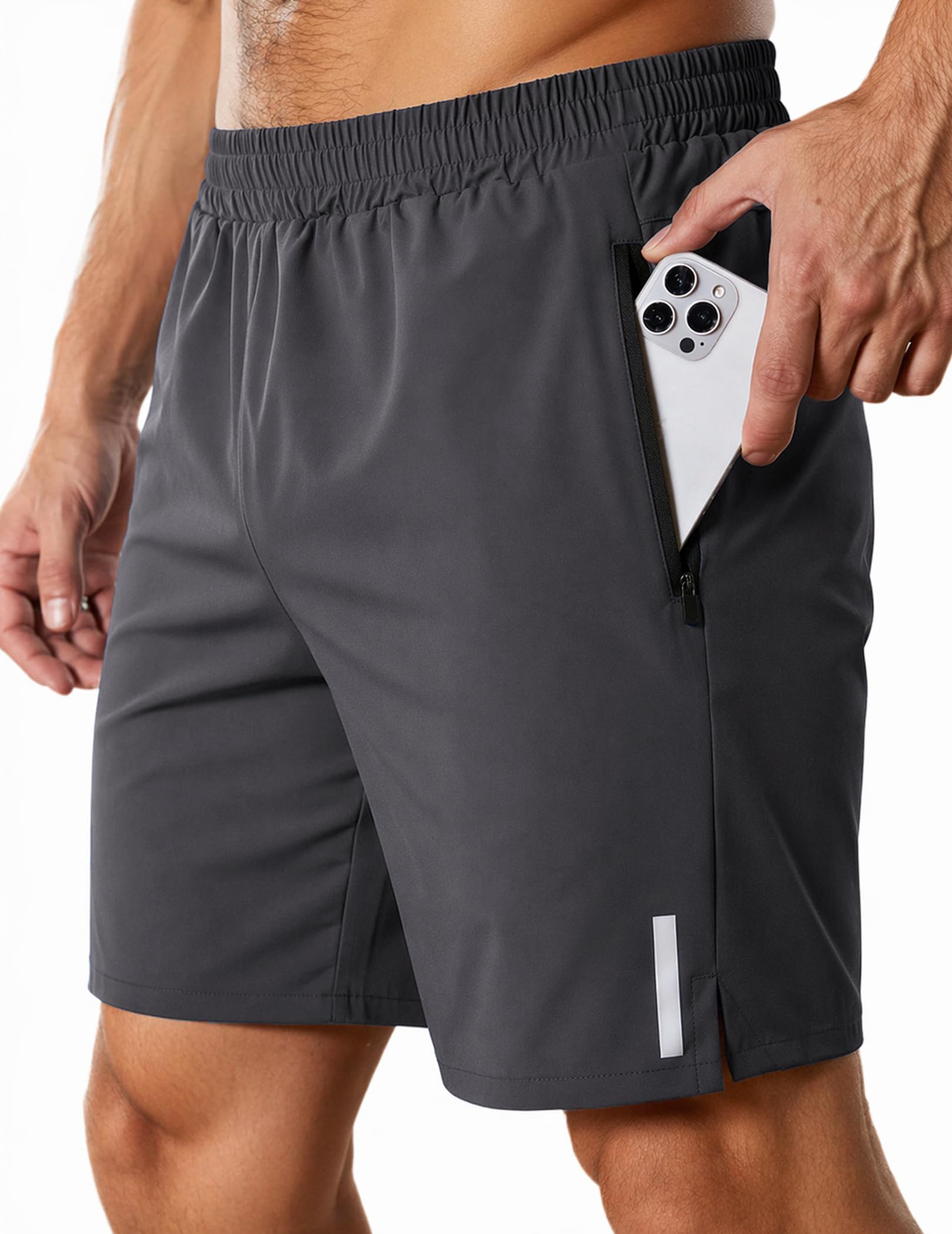 COOFANDY Pantalones cortos deportivos para correr para hombre de 7 pulgadas