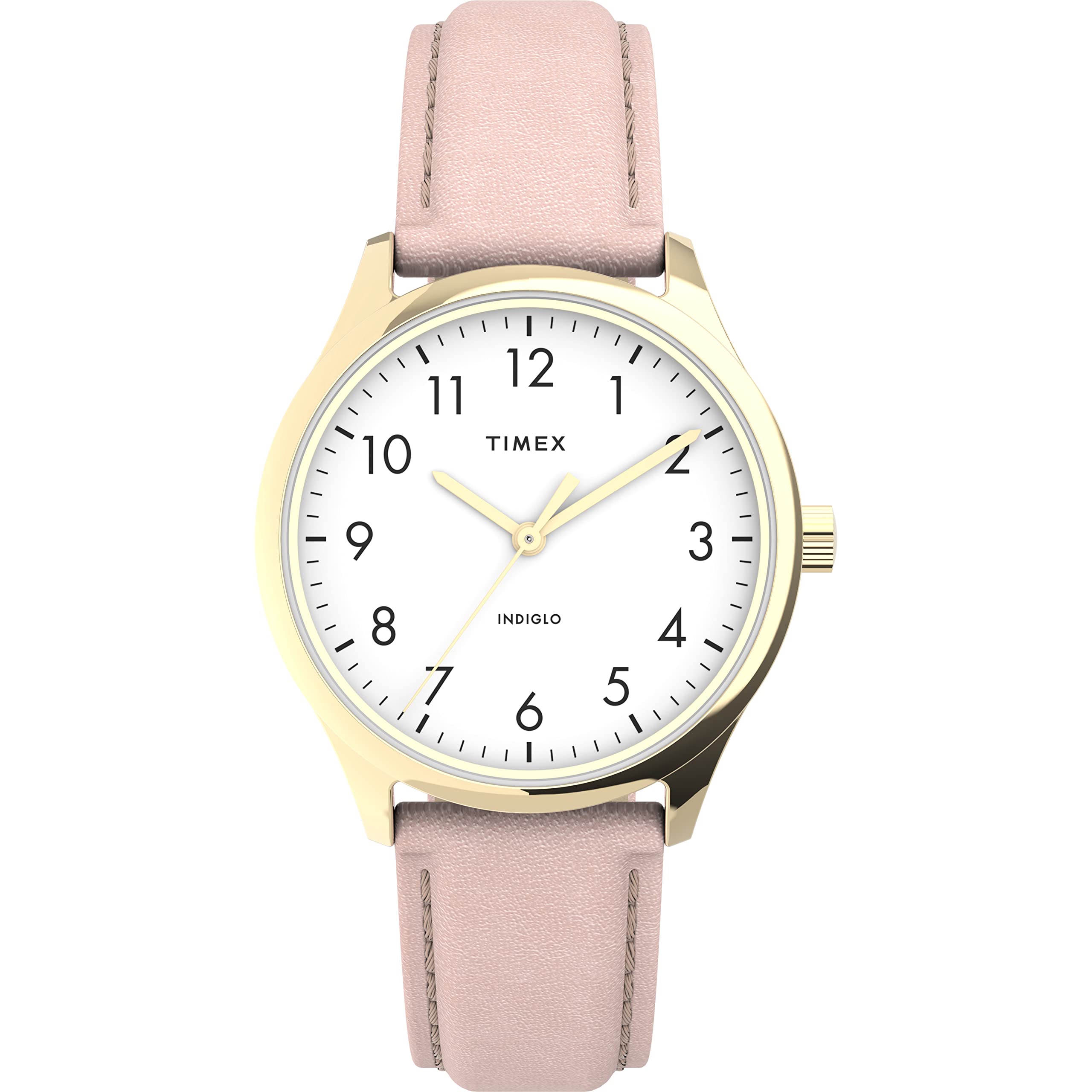 Timex Easy Reader 32mm Modern Ladies Watch, Pink/Rose Gold/White, Strap