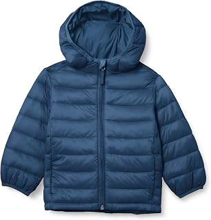 Amazon Essentials Boys' Lightweight Packable Water-Resistant Hooded Down Jacket