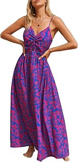 CUPSHE Women's Summer Dress V-Neck Sleeveless Contrast Color Floral Print Mini Dress Leisure Party Beach Cami Dress