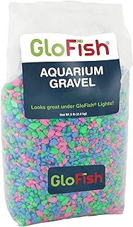 GloFish Aquarium Gravel, Pink, Green & Blue Mix, 5 lbs | Compliments GloFish Tanks, Glows Under Blue LED Lights, Use As a Substrate or Accent With GloFish Aquarium Plants & Décor