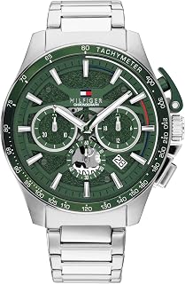 Tommy Hilfiger Bank Men's Chronograph Watch with Silicone or Stainless Steel Bracelet