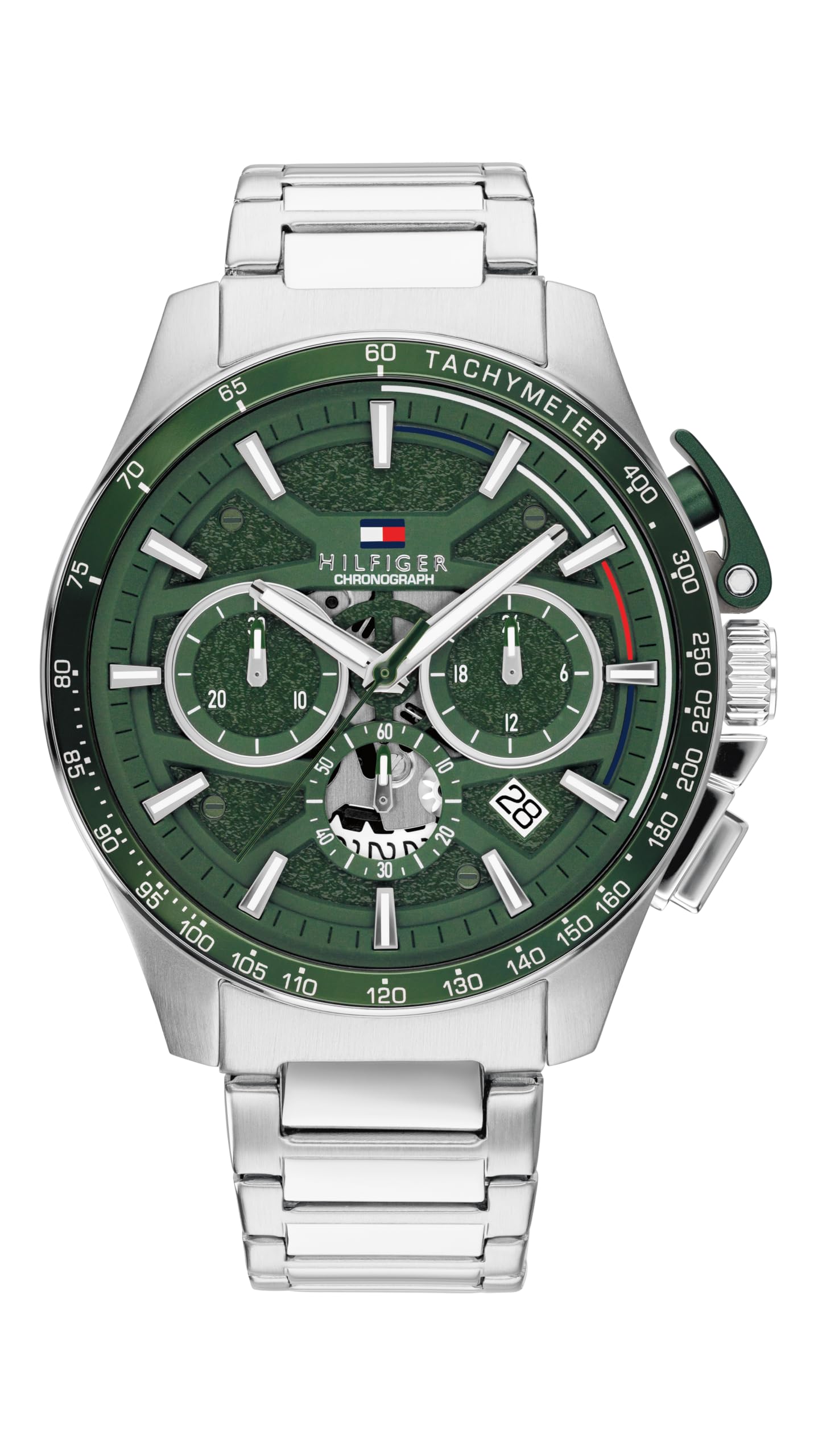 Tommy Hilfiger Bank Men's Chronograph Watch with Silicone or Stainless Steel Bra