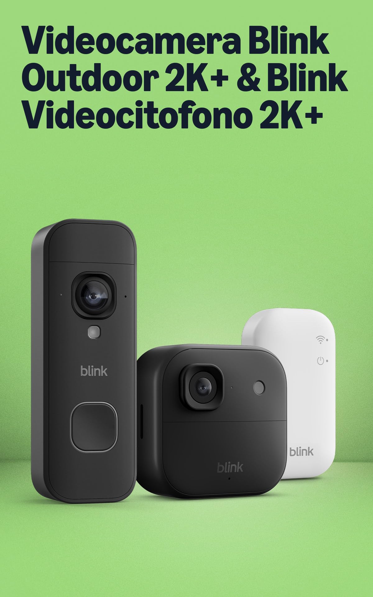 All-new Blink Outdoor 2K+ Camera with Blink Video Doorbell 2K+ (Black), Sync Mod