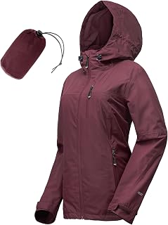 33,000ft Women's Compact Rain Jacket Lightweight Waterproof Rain Jacket with Hood Windproof Cycling Jacket