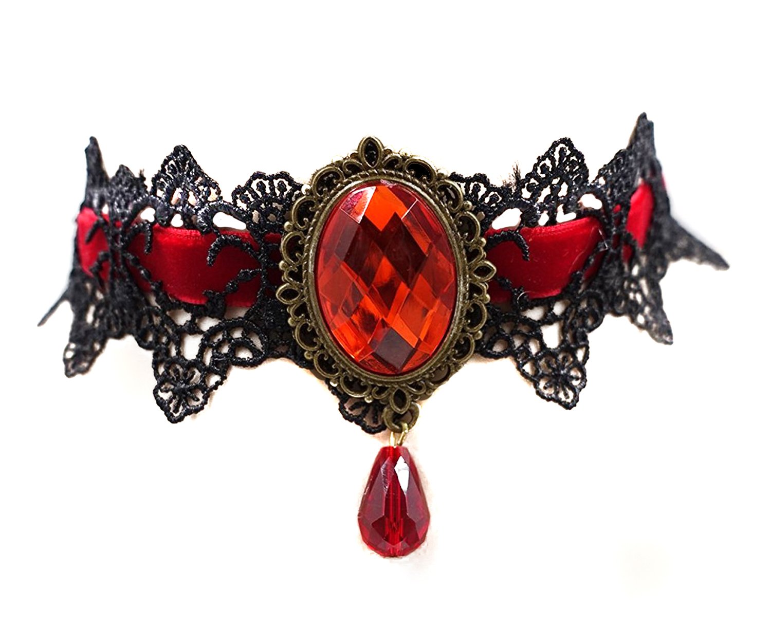 Caprilite Gothic Black Lace Necklace Collar Choker Halloween Vampire