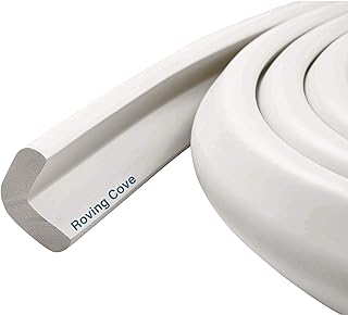 Roving Cove Furniture Edge Protector, Desk Edge Cover, Large 6ft Edge Only | HeftyFit Heavy-Duty Baby Proofing Safety Bumper Guard, Soft Rubber Foam, 3M Adhesive, BPA/Phthalates-free, Oyster/Off White