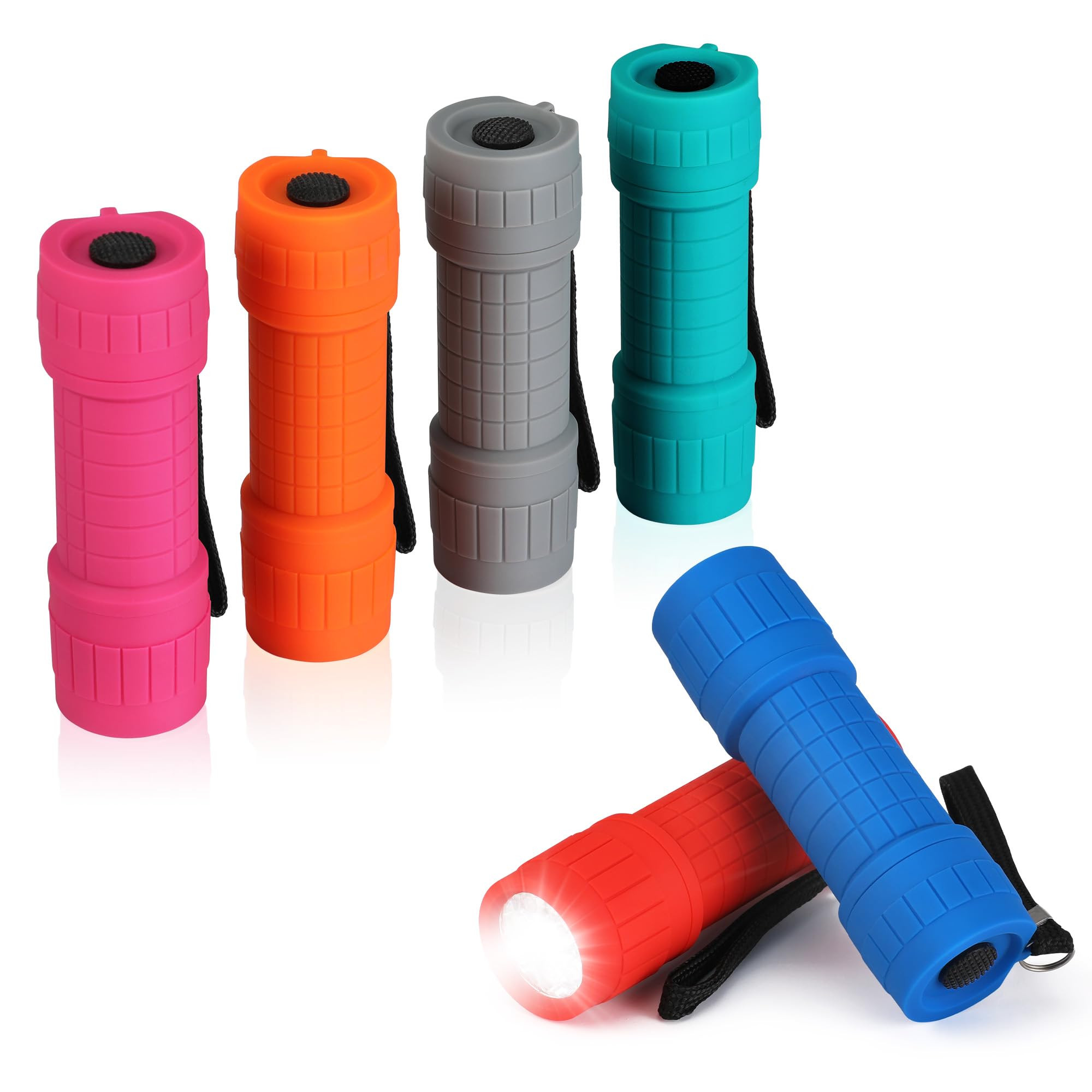 EverBrite 6-Pack Mini LED Torches with Batteries | Colourful Design, Pocket Size