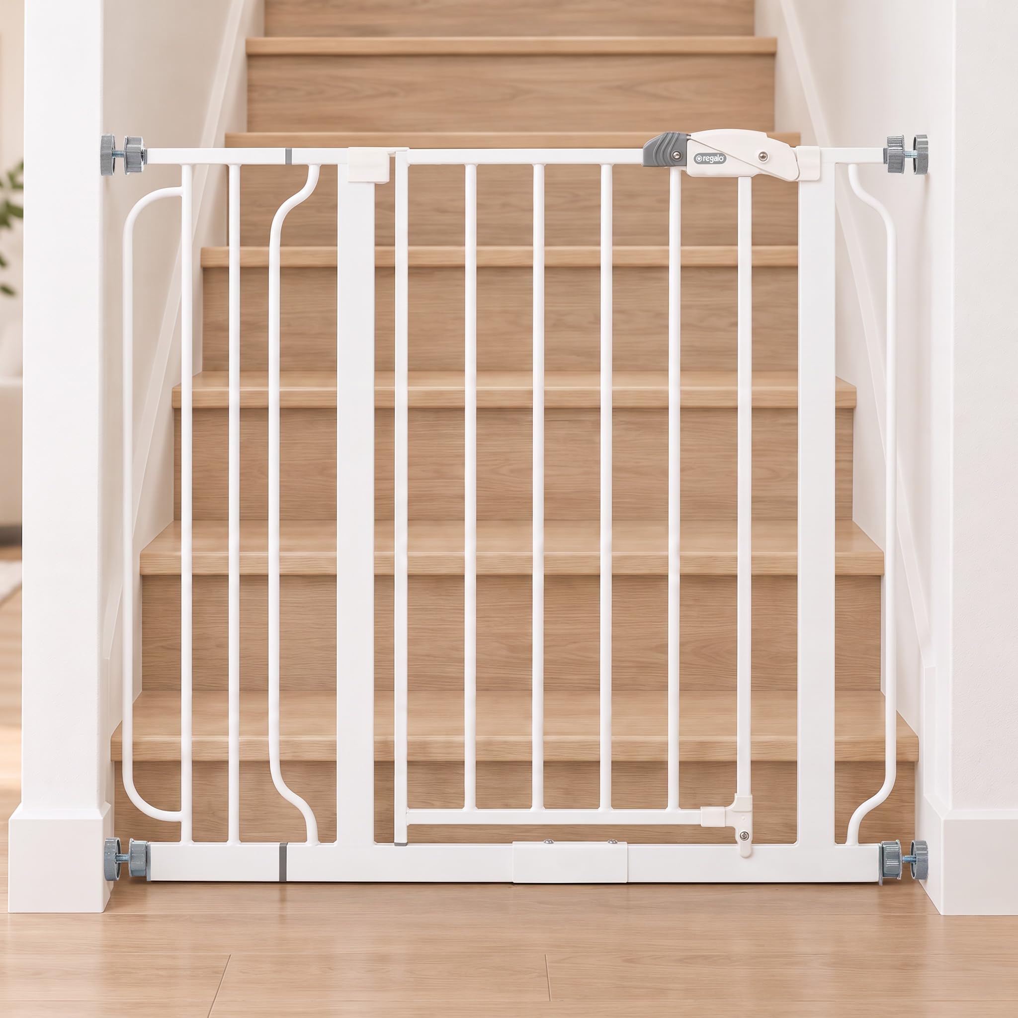 Regalo Safety Easy Step Baby Gate for Doorways & Bottom of Stairs, Fits Openings
