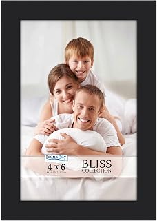 Icona Bay - Black Photo Frame 10 x 15 cm - Composite Wood Frame in Modern Style - Table or Wall Mounted - Bliss Collection