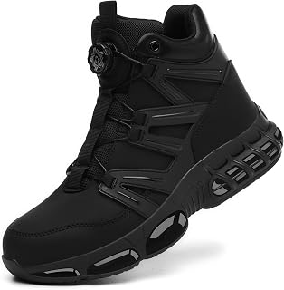 KOIFISH Safety Boots Men Women Waterproof Safety Shoes Safety Boots High Work Boots Air Cushion Lightweight Work Shoes Steel Toe 3-12