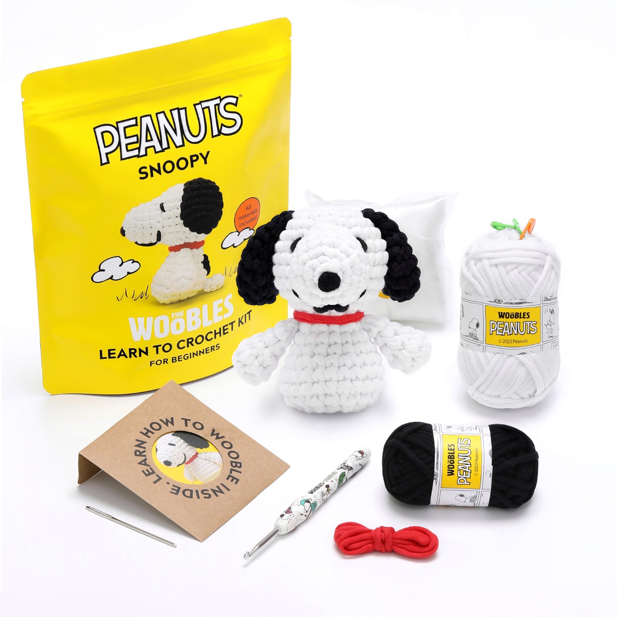 The Woobles Peanuts Snoopy Crochet Kit for Beginners | As seen on Shark Tank, Of