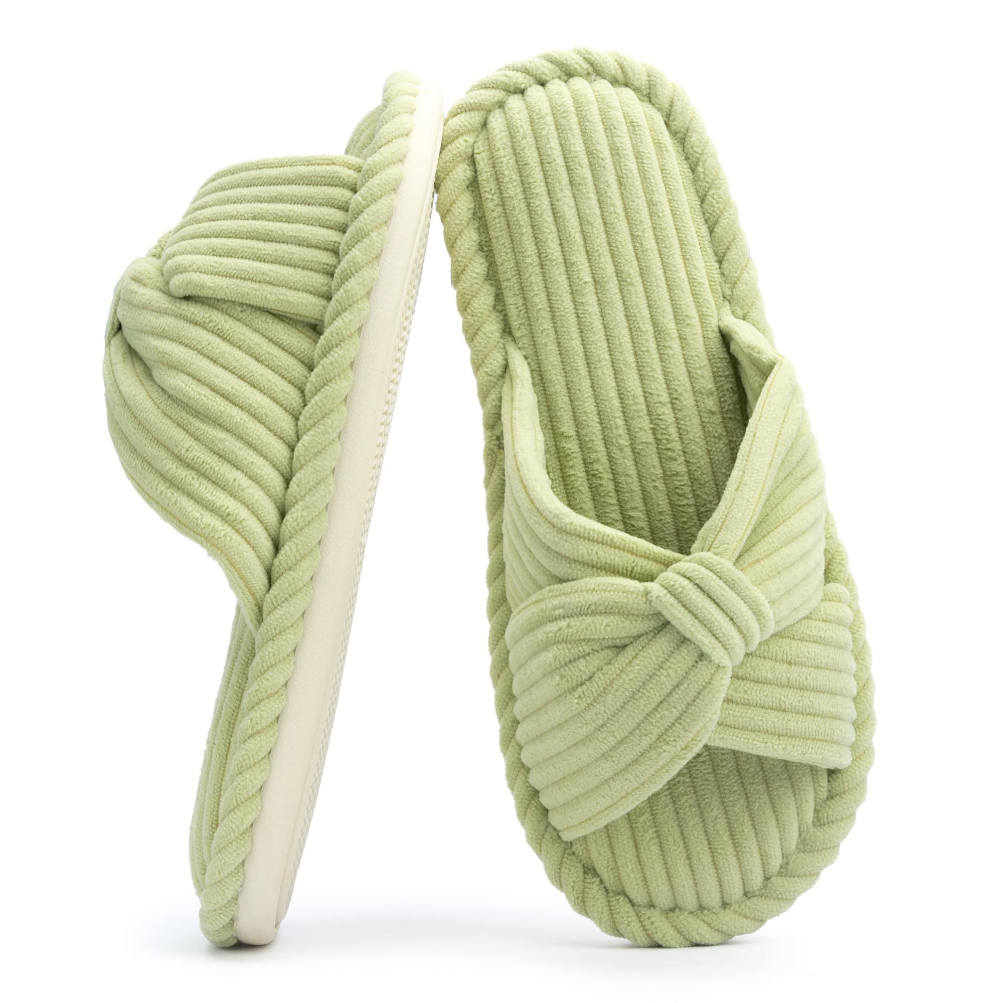 Chantomoo Women's Memory Foam Slippers for Home Bedroom Bathroom Spa Wedding Tra