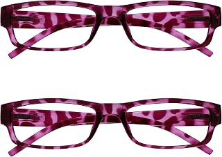 OPULIZE Ace Reading Glasses Pink Shell Lightweight Comfortable Readers Value Pack 2 Men Women RR32-4 +1.50