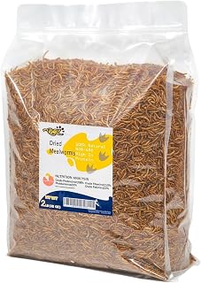 RANZ 2LB Dried Mealworms for Chickens & Wild Birds, Chicken Food | High Protein Meal Worms Treats - Chicken Feed For Laying Hens & Ducks - A Tasty Daily Feeding Addition With Long Shelf Life