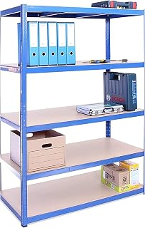 G-Rack Garage Shelving Unit: 180cm x 120cm x 60cm | Single bay, Blue 5 Tier Unit | 175kg Load Weight Per Tier (875kg Per Unit) | Home, Office, Garage or Business Use | 5 Year Warranty