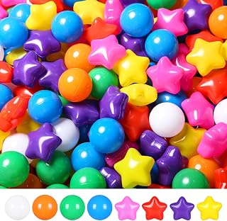 Star Ball Pit Balls 100 200 500 pcs Shapes for Toddlers Baby Kids Boys Girls Fun, Birthday Party, Christmas Decoration