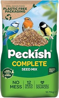 Peckish 60050105 Complete Seed and Nut No Mess Wild Bird Food Mix, 12.75kg, transparent