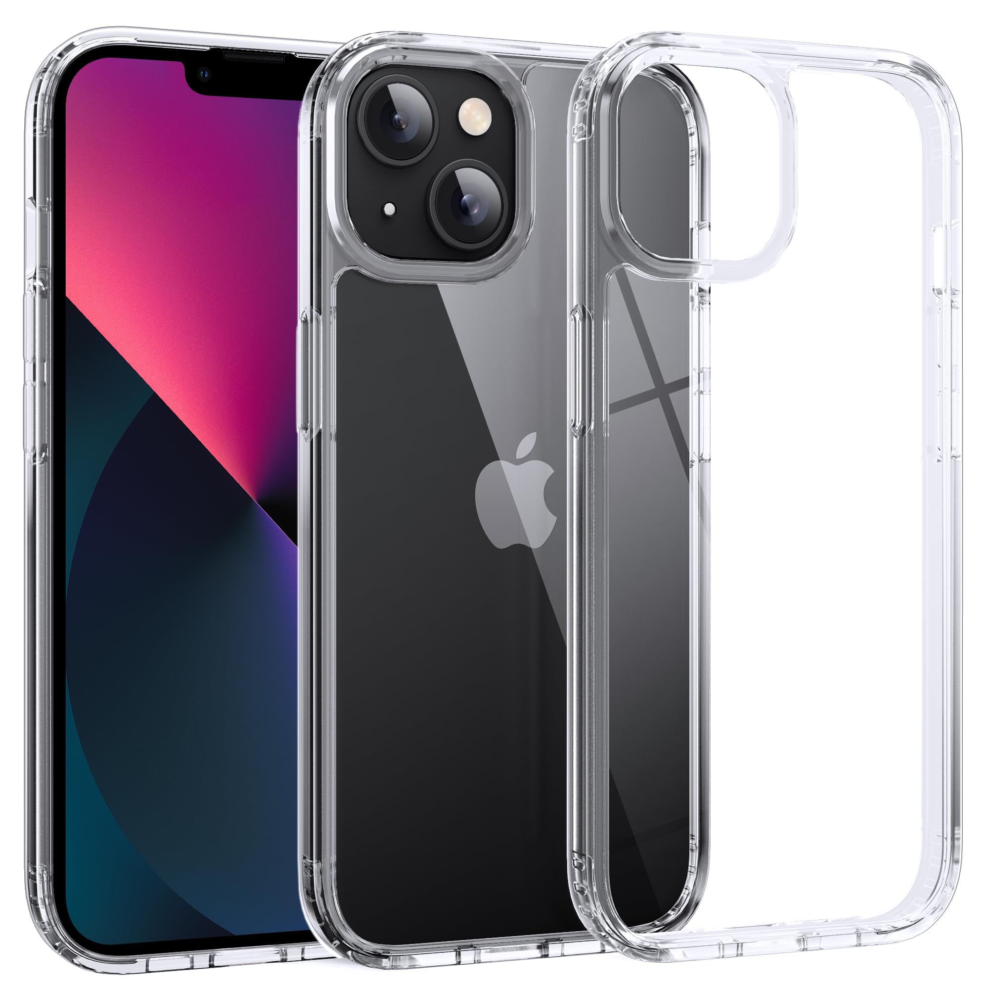 Supdeal Shockproof Clear Case for iPhone 13, [Not Yellowing] [10FT Military Drop