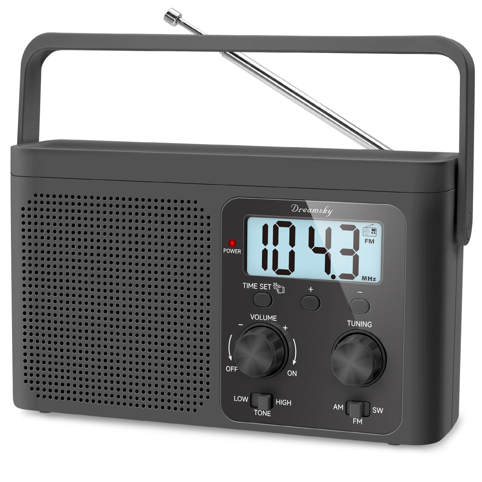 DreamSky AM FM Radio Portable Shortwave Radio Battery Powered/Plug in Wall | for
