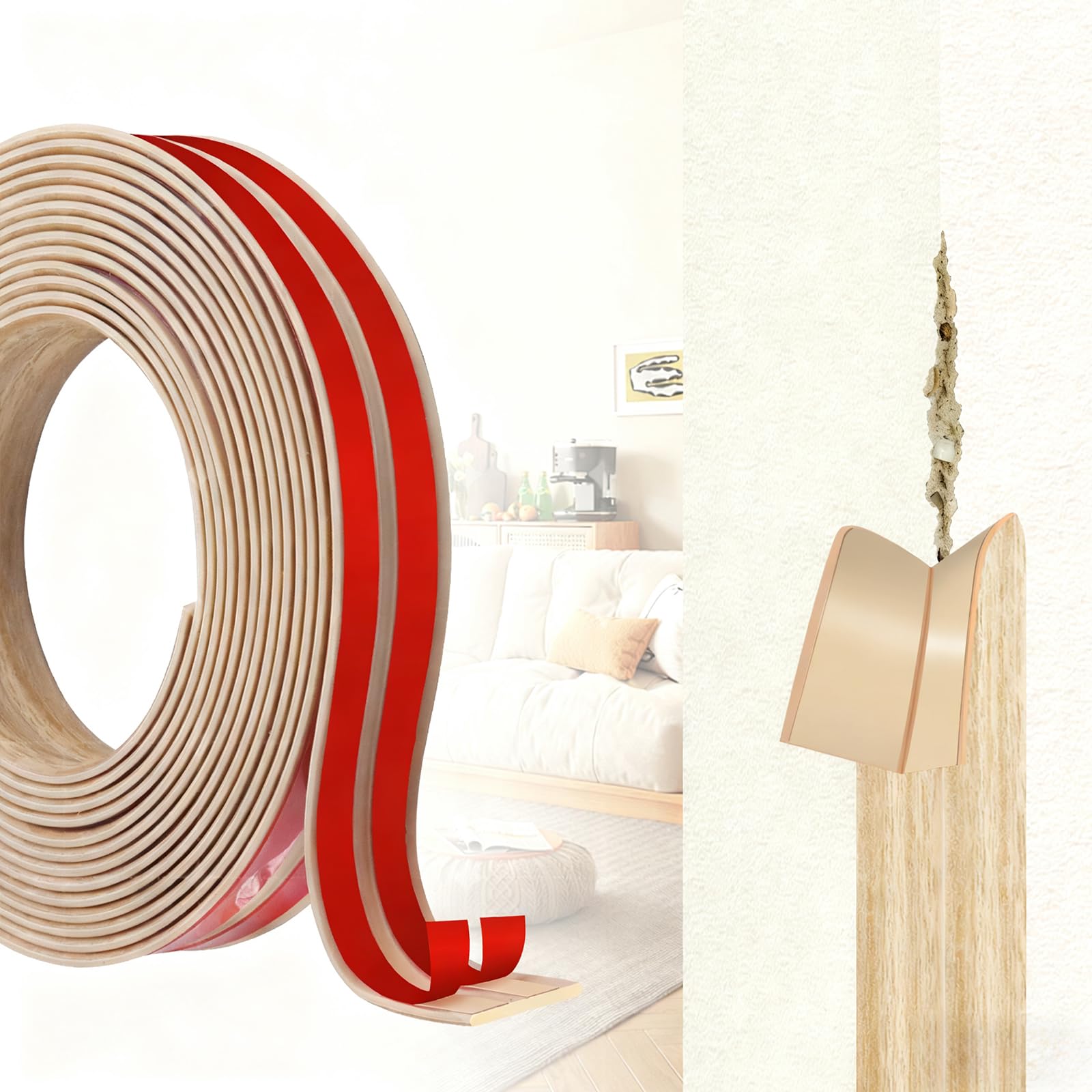 Flexible Moulding Self-Adhesive PVC Corner Profile for Walls and Furniture, Deco